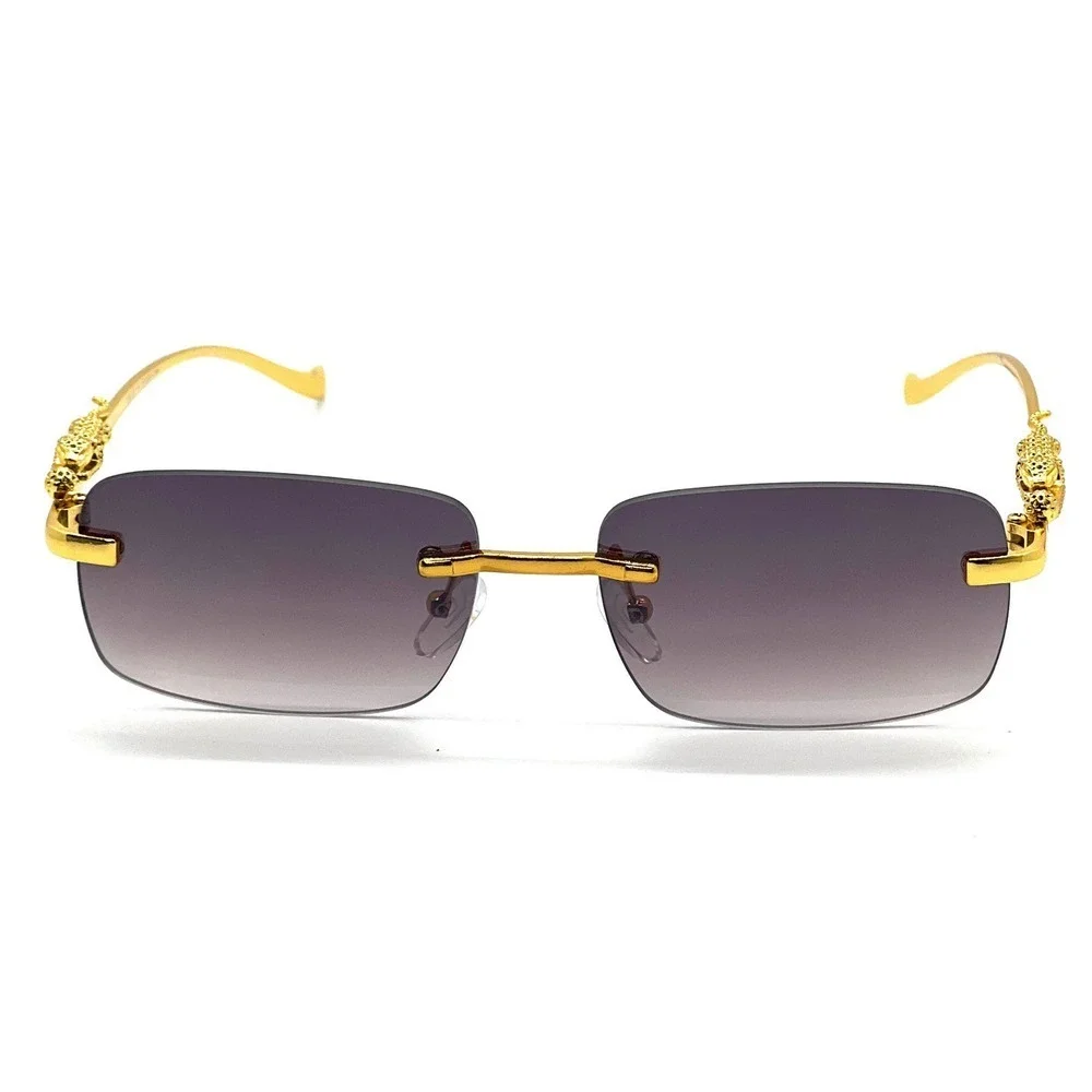 Men Women Sunglasses Rimless Hip Hop Black Lens Retro‎ Designer Shades Elegant
